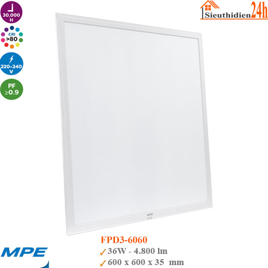 Đèn Led Panel MPE FPD3-6060 36W