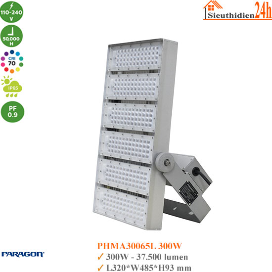 Đèn Led Pha Paragon High Mast PHMA30065L 300W