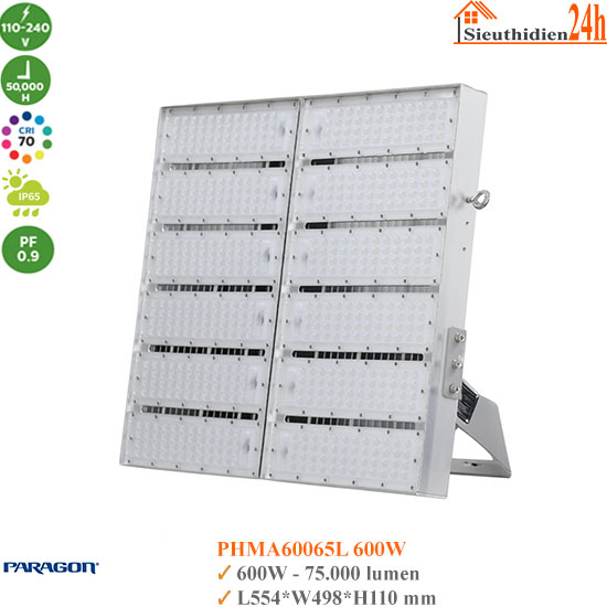 Đèn Led Pha Paragon High Mast PHMA60065L 600W