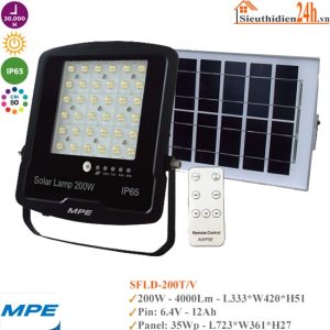 Đèn Led Pha Năng Lượng Mặt Trời MPE SFLD-200 200W
