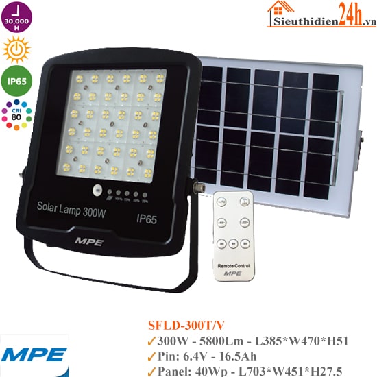 Đèn Led Pha Năng Lượng Mặt Trời MPE SFLD-300 300W