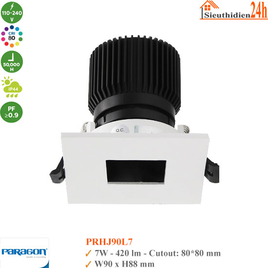 Đèn Spotlight Âm Trần Paragon PRHJ90L7 7W