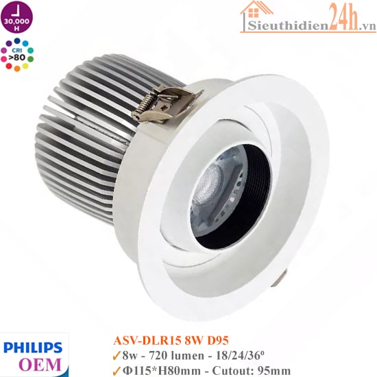Đèn Spotlight Âm Trần Philips OEM ASV-DLR15 8W