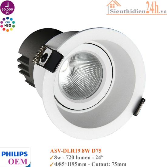 Đèn Spotlight Âm Trần Philips OEM ASV-DLR19 8W