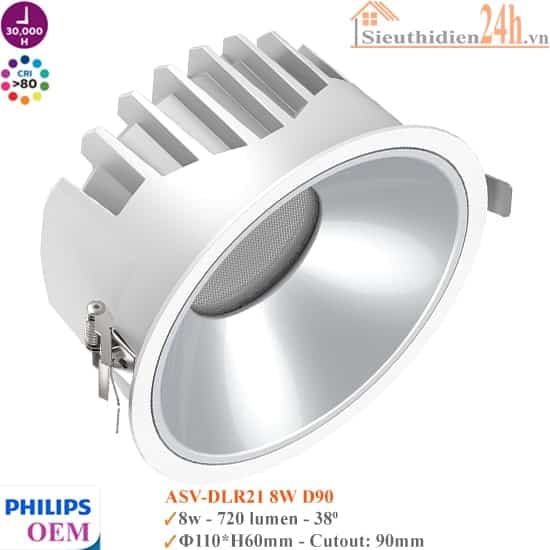 Đèn Spotlight Âm Trần Philips OEM ASV-DLR21 8W