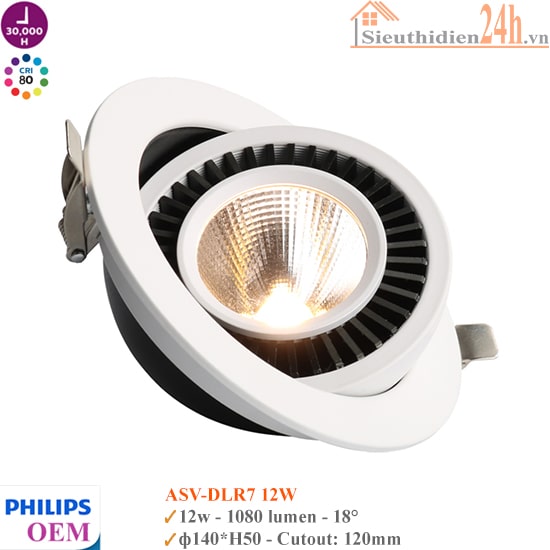 Đèn Spotlight Âm Trần Philips OEM ASV-DLR7 12W
