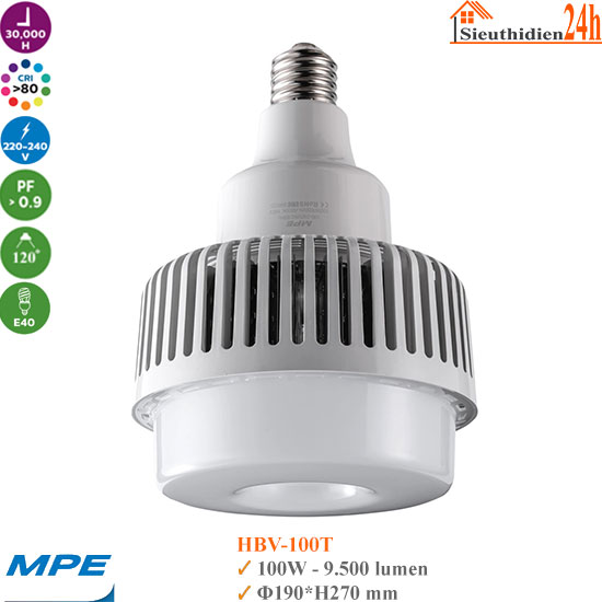 Bóng Đèn Led Highbay MPE HBV-100T 100W E40