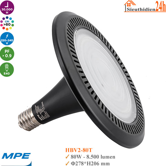 Bóng Đèn Led Highbay MPE HBV2-80T 80W E40