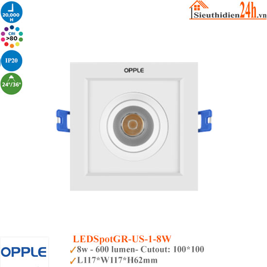 Đèn Spotlight Âm Trần Opple LEDSPOT GR-US-1 8W