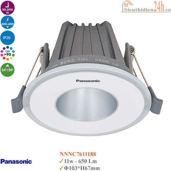 Đèn Spotlight Âm Trần Panasonic LGP NNNC7611188 11W Viền Nhỏ
