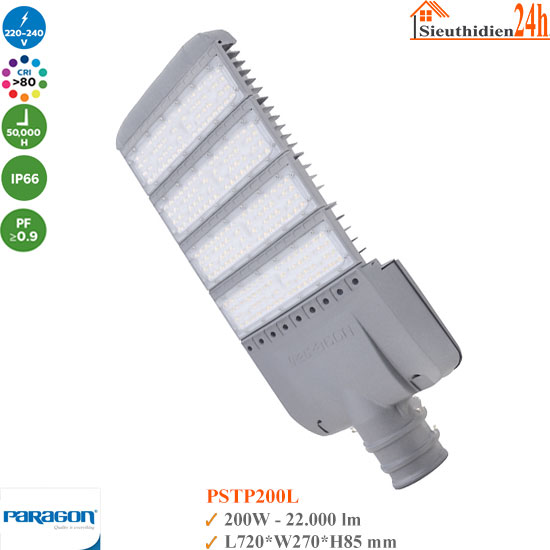 Đèn Đường Led Paragon PSTP200L 200W