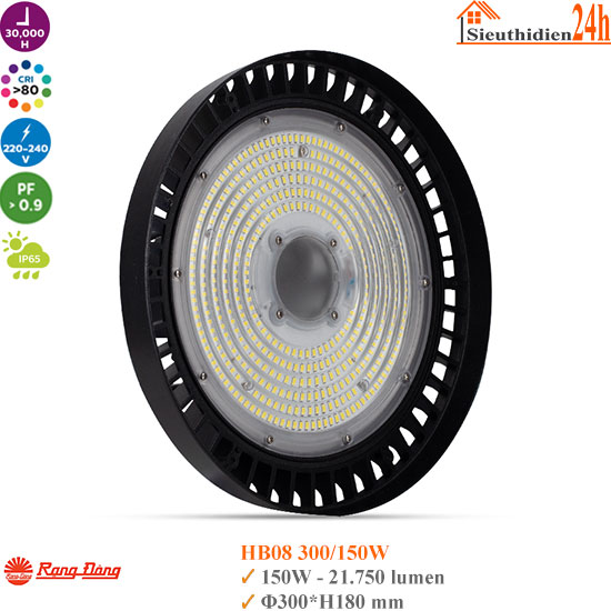 Đèn Led Highbay UFO Rạng Đông HB08 300/150W