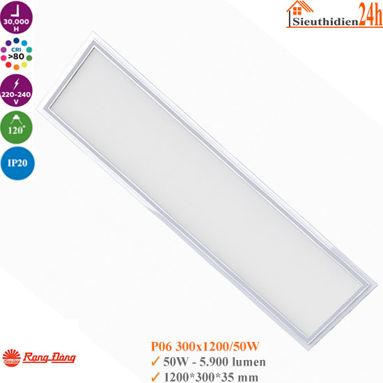 Đèn Led Panel Rạng Đông P06 300×1200 50W