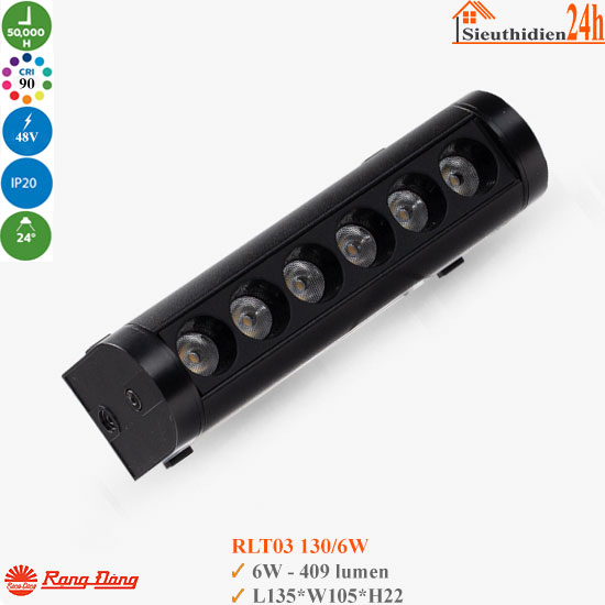 Đèn Ray Led Thanh Xoay Góc Rạng Đông RLT03 130/6W 48V