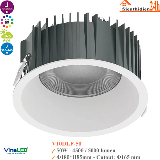Đèn Spotlight Âm Trần Vinaled V10DLF-50 50W