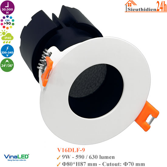 Đèn Spotlight Âm Trần Vinaled V16DLF-9 9W