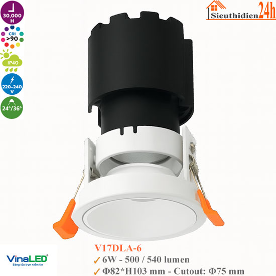 Đèn Spotlight Âm Trần Vinaled V17DLA-6 6W