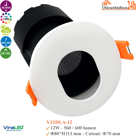 Đèn Spotlight Âm Trần Vinaled V21DLA-12 12W