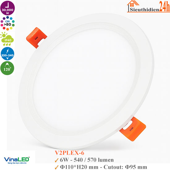 Đèn Led Âm Trần Vinaled V2PLEX-6 6W