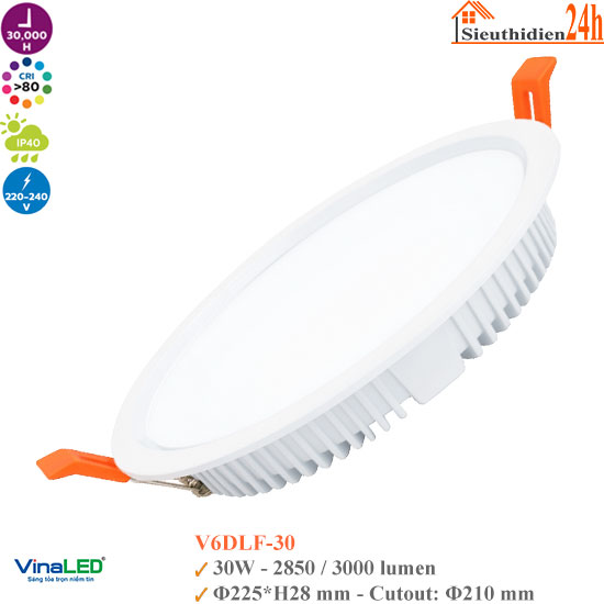 Đèn Led Âm Trần Vinaled V6DLF-30 30W