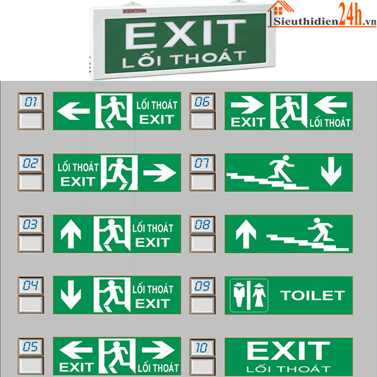Đèn Exit Kentom KT-610 1 Mặt