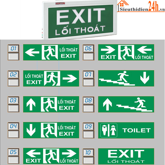 Đèn Exit Kentom KT-680 1 Mặt