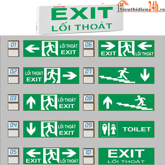 Đèn Exit Kentom KT-710 1 Mặt