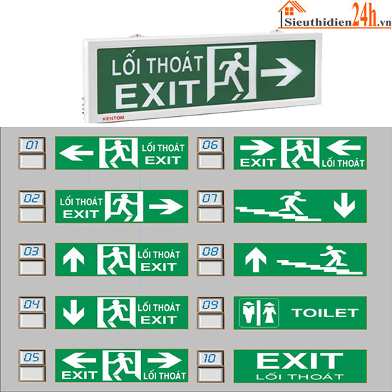 Đèn Exit Kentom KT-640 2 Mặt