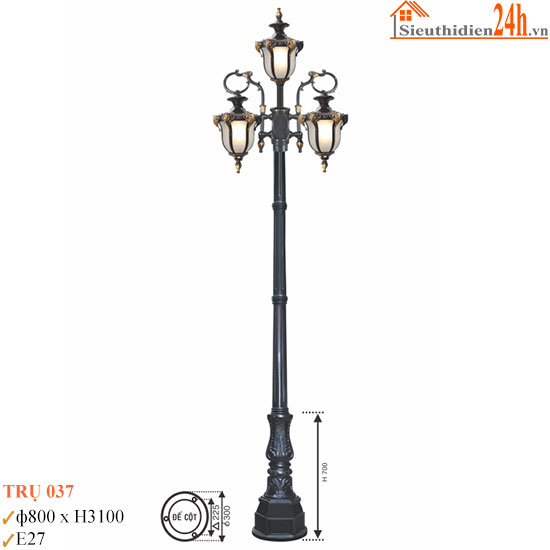 Đèn Trụ Sân Vườn Euroto TRU-037