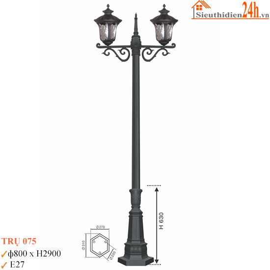 Đèn Trụ Sân Vườn Euroto TRU-075