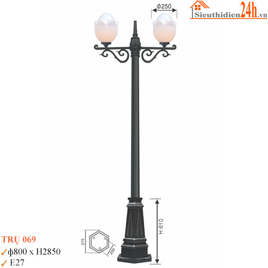 Đèn Trụ Sân Vườn Euroto TRU-069