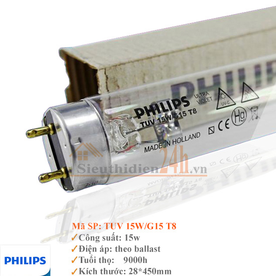 Bóng Đèn UV 15W Philips TUV G15 45CM