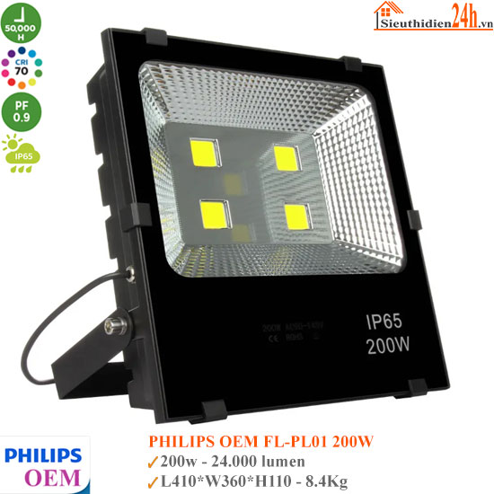 Đèn Pha Led Philips OEM FL-PL01 200W