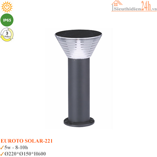 Đèn Trụ Sân Vườn Euroto SOLAR-TRU-221