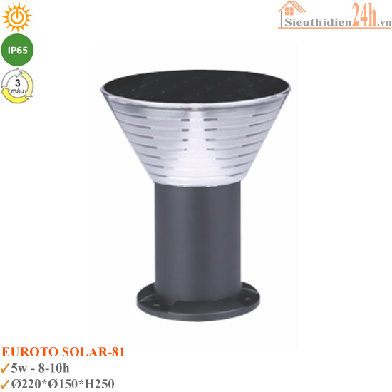 Đèn Trụ Sân Vườn Euroto SOLAR-TRU-81