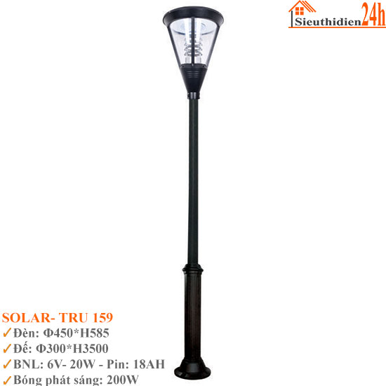 Đèn Trụ Sân Vườn Euroto SOLAR-TRU 159