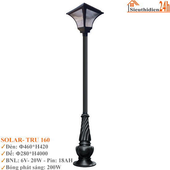 Đèn Trụ Sân Vườn Euroto SOLAR-TRU 160