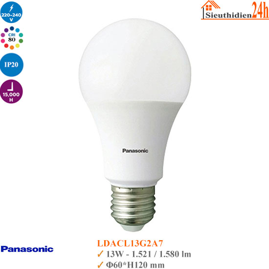 Bóng Đèn Led Bulb Panasonic A2 LDACL13HG2A7 13W