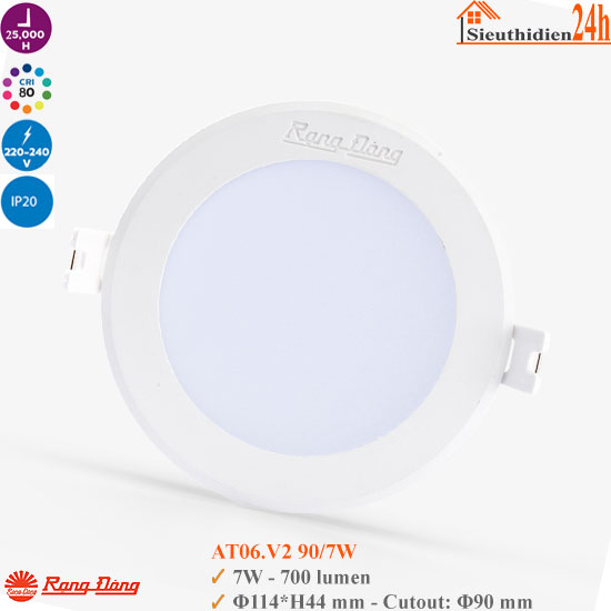 Đèn Led Âm Trần Rạng Đông AT06.V2 90/7W