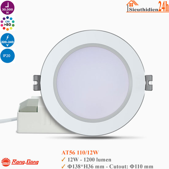 Đèn Led Âm Trần Rạng Đông AT56 110/12W