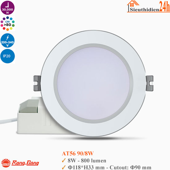 Đèn Led Âm Trần Rạng Đông AT56 90/8W