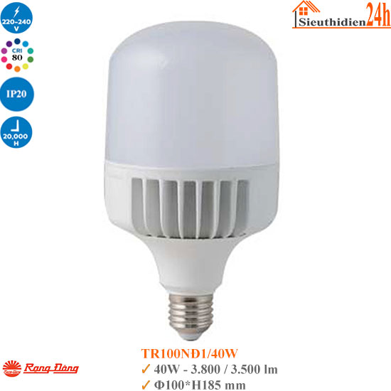 Bóng Đèn Led Rạng Đông TR100NĐ1/40W