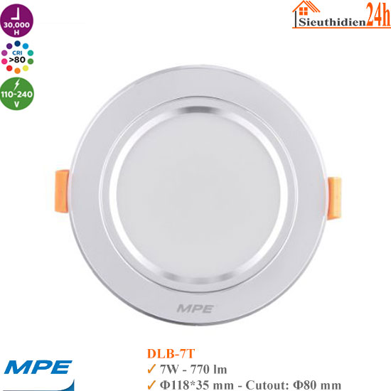 Đèn LED Âm Trần MPE DLB-7W