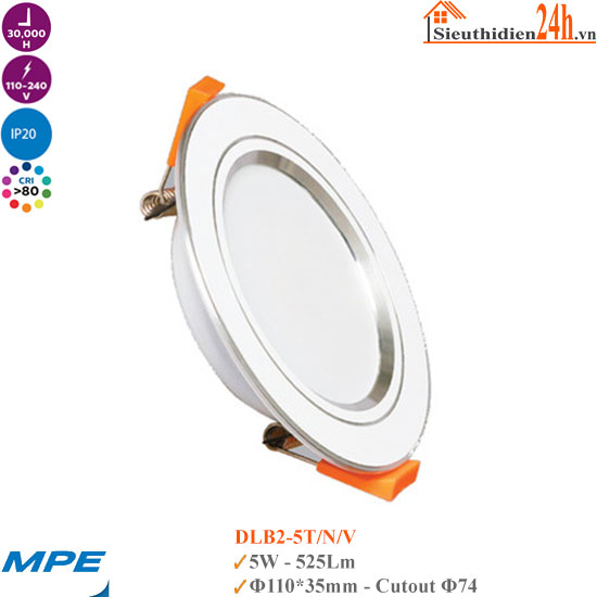 Đèn LED Âm Trần MPE DLB2-5W