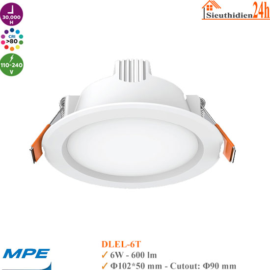 Đèn LED Âm Trần MPE DLEL-6W