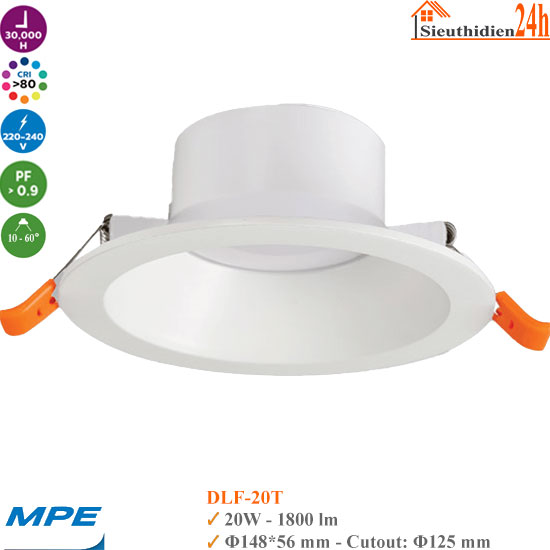 Đèn LED Âm Trần MPE DLF-20T 20W