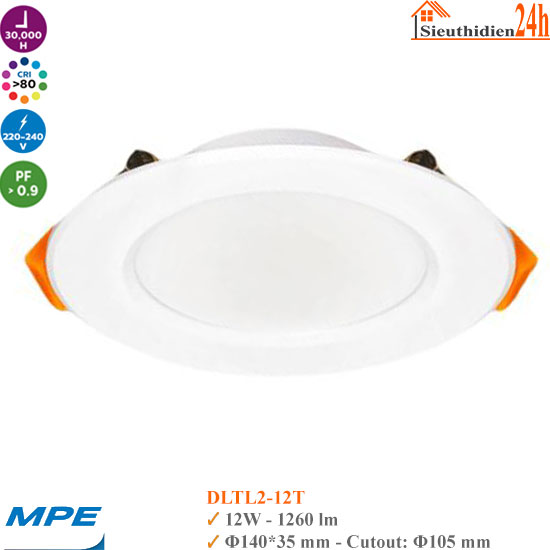Đèn LED Âm Trần MPE DLT2-12W
