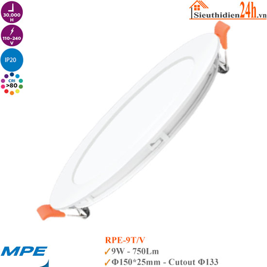 Đèn LED Âm Trần MPE RPE-9W