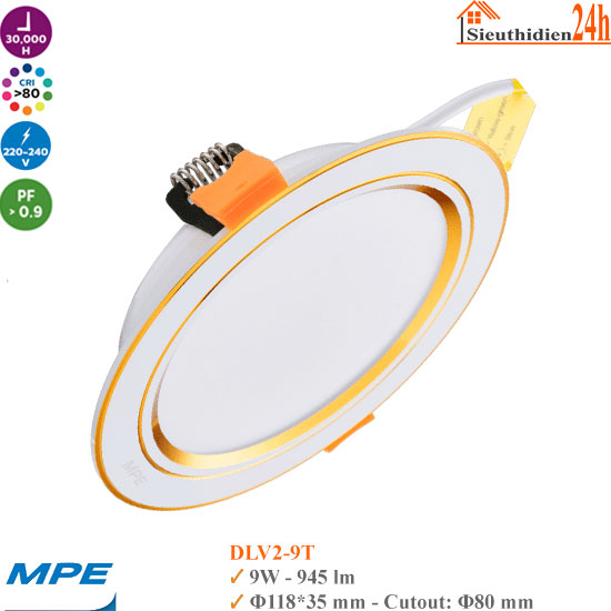 Đèn LED Âm Trần MPE DLV2-9W
