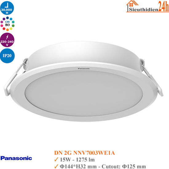 Đèn Âm Trần Panasonic DN 2G NNV7003WE1A 15W